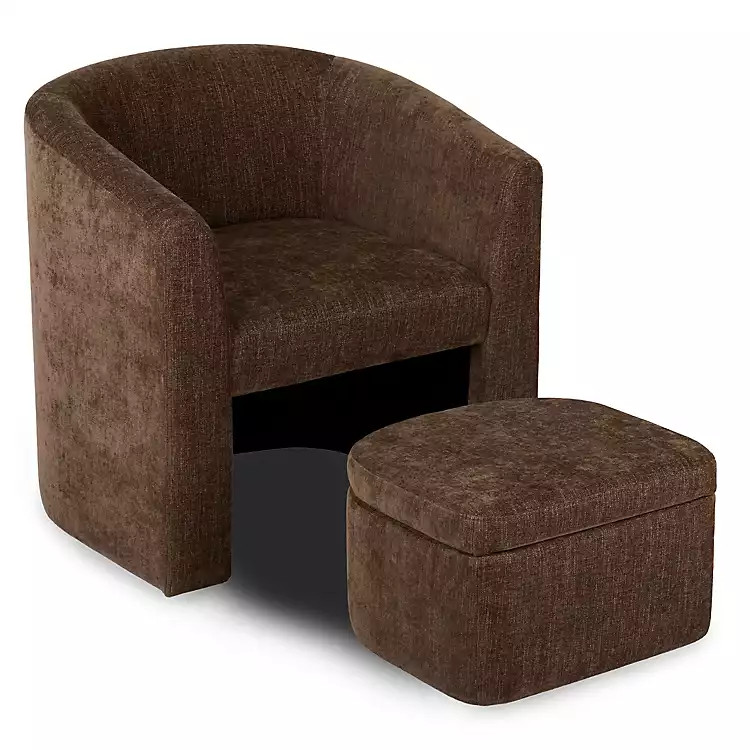 New! Bexley Mink Upholstered Chair & Ottoman Set | Kirklands