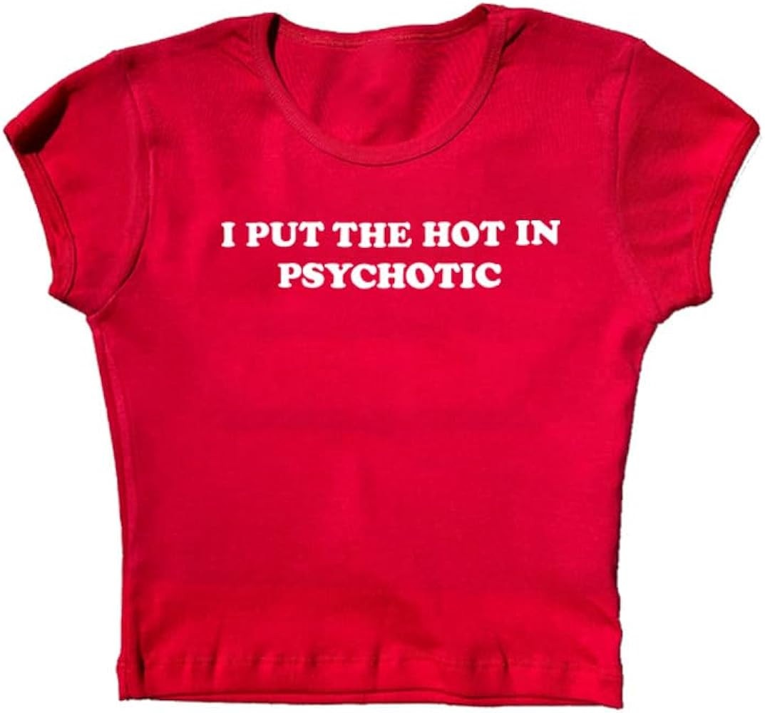 Baby Tees for Women Y2k Graphic Crop Tops Summer Teen Girls Crew Neck T-Shirts | Amazon (US)