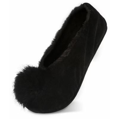 Pavilion Gift Company - Black - S/M Velvet Slipper - Slippers | Target