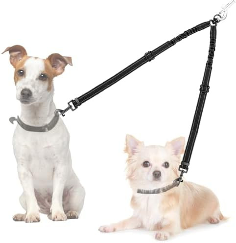 Double Dog Leash, No Tangle 360°Swivel Rotation Reflective Lead Attachment Adjustable Length Dua... | Amazon (US)