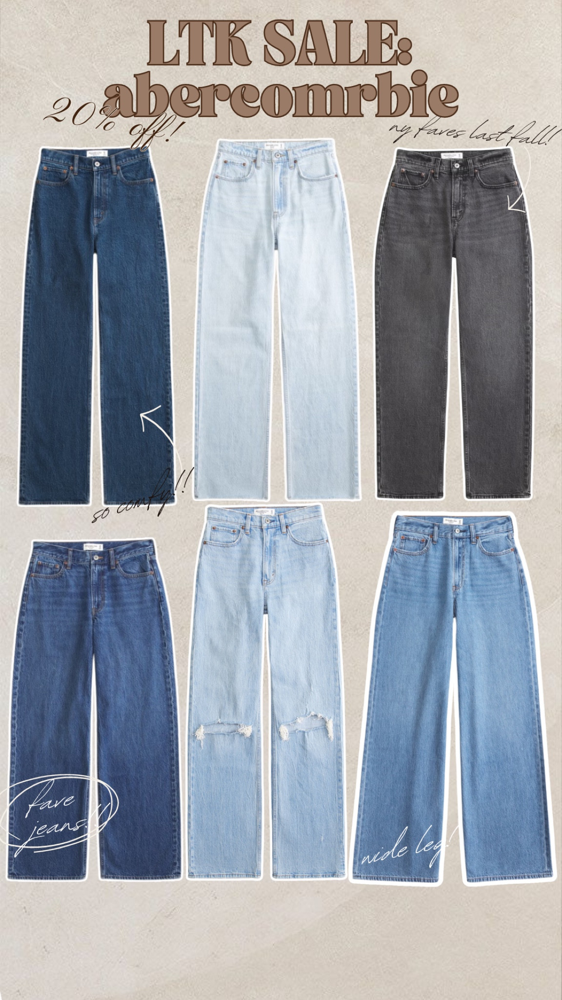 Abercrombie sale- some of my fave jeans!! I’m a 27 short 

#LTKFallSale #LTKSeasonal