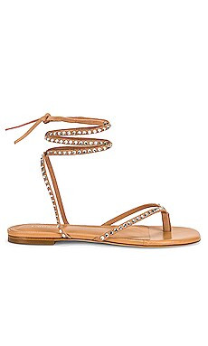 Larroude Capri Crystal Sandal in Tan from Revolve.com | Revolve Clothing (Global)