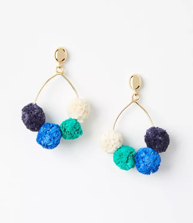 Teardrop Pom Pom Earrings | LOFT