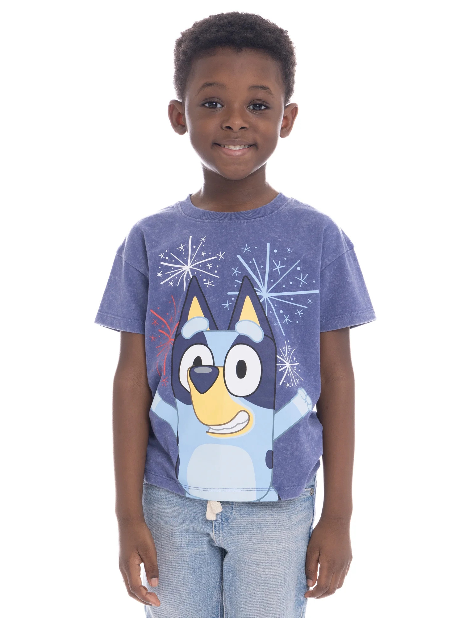 Bluey Toddler Boys Graphic Americana Crewneck Tee with Short Sleeves, Sizes 12M-5T | Walmart (US)