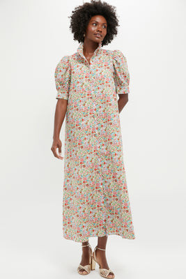 Red Floral Ruffle Collar Louisa Maxi Dress | Tuckernuck (US)