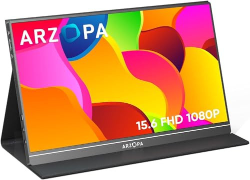 ARZOPA Portable Monitor, 15.6'' 1080P FHD Laptop Monitor USB C HDMI Computer Display HDR Eye Care External Screen w/Smart Cover for Mac Phone Xbox Switch PS5-S1 Table | Amazon (US)