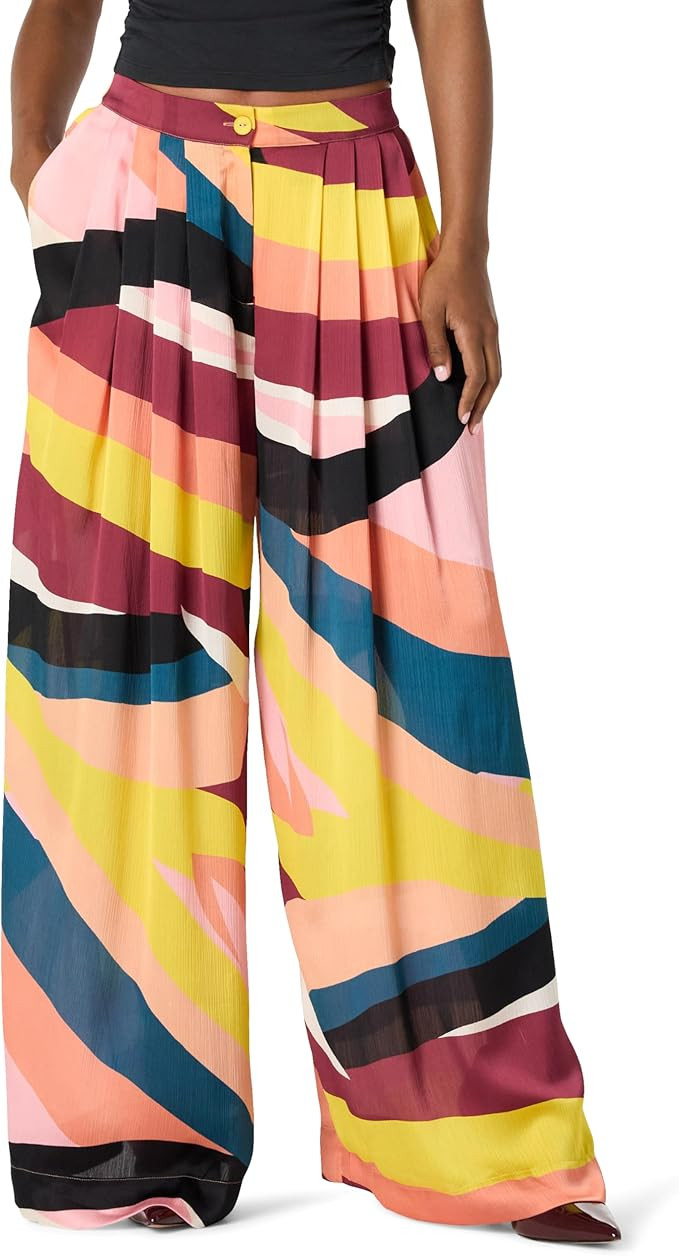 The Drop Women's Sheer Pleated Wide Leg Pant | Amazon (US)