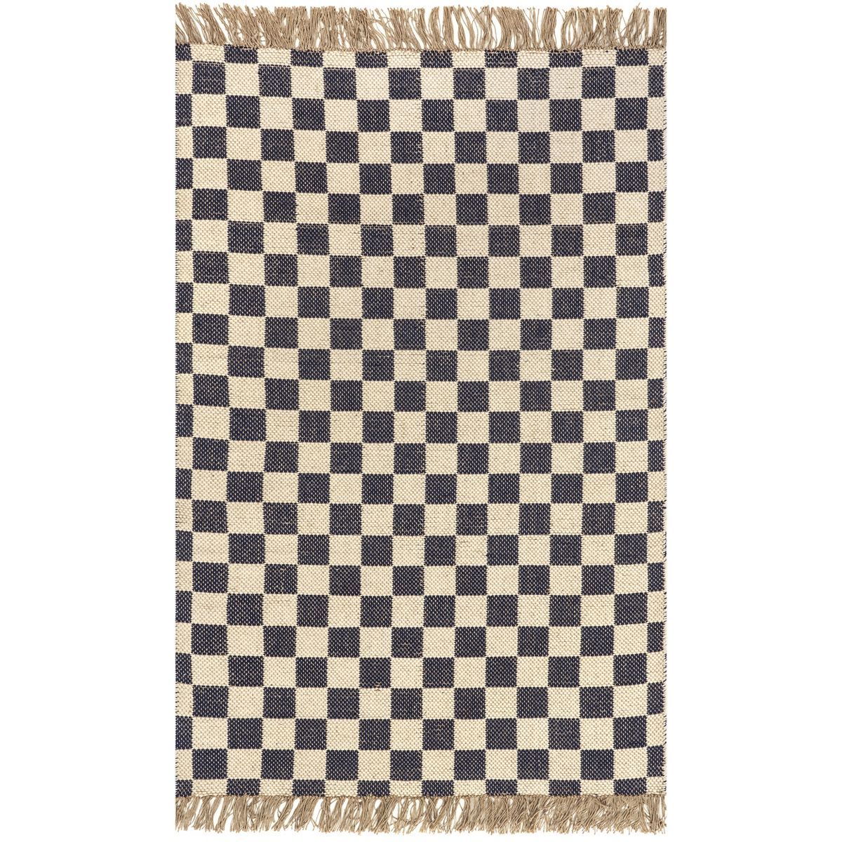 nuLOOM Connie Checkered Wool/Jute Tasseled Area Rug 5' x 8' in Gray | Target