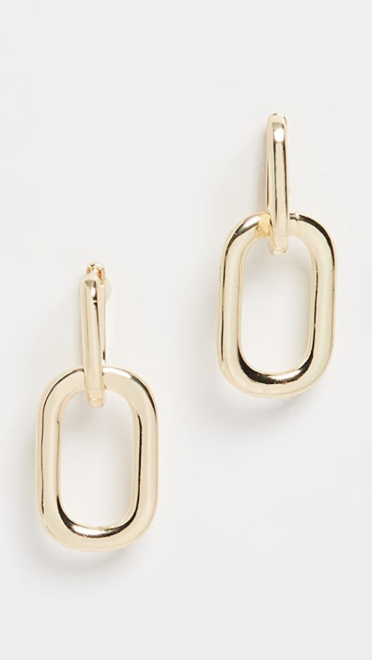 Jules Smith Double Layer Smooth Oval Drop Earrings | SHOPBOP | Shopbop
