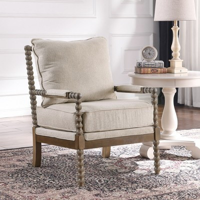 Mid-Century Solid Wood Accent Armchair with Upholstered Thick Cushion and Back- Morden Fort | Target