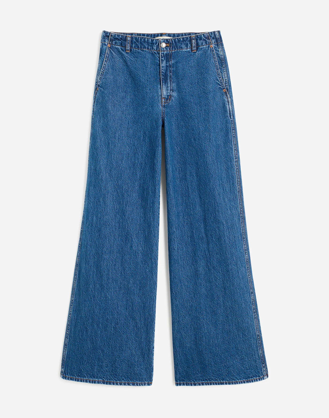 Petite Wide-Sweep Denim Trousers in Dowe Wash | Madewell | Madewell