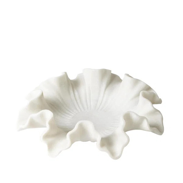 Marble Ruffle Bowl-White | Wayfair North America