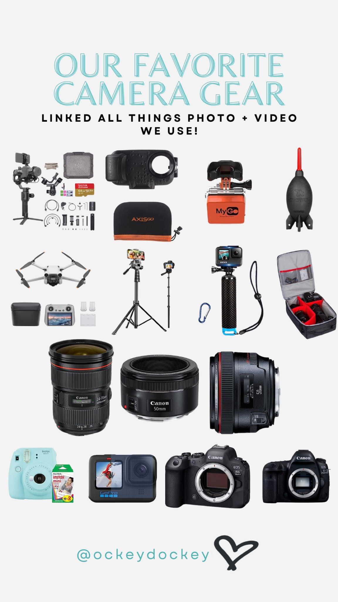 Our favorite camera gear!! Everything we use to make our videos & take photos! 