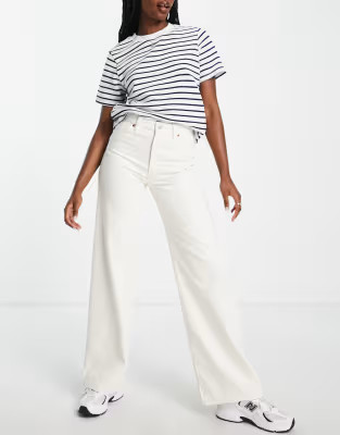 Monki Yoko wide leg high waist jeans in ecru denim | ASOS (Global)