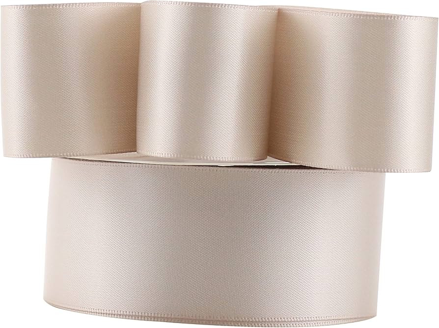 Mayreel Taupe Satin Ribbon 1-1/2 Inch Taupe Ribbon for Crafts Double Face Satin Ribbon for Gift W... | Amazon (US)