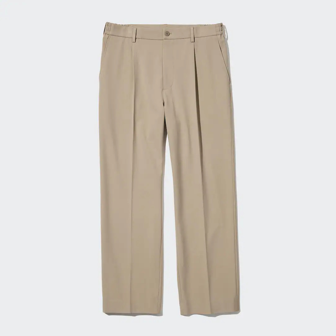 Pleated Wide Leg Trousers | UNIQLO (UK)