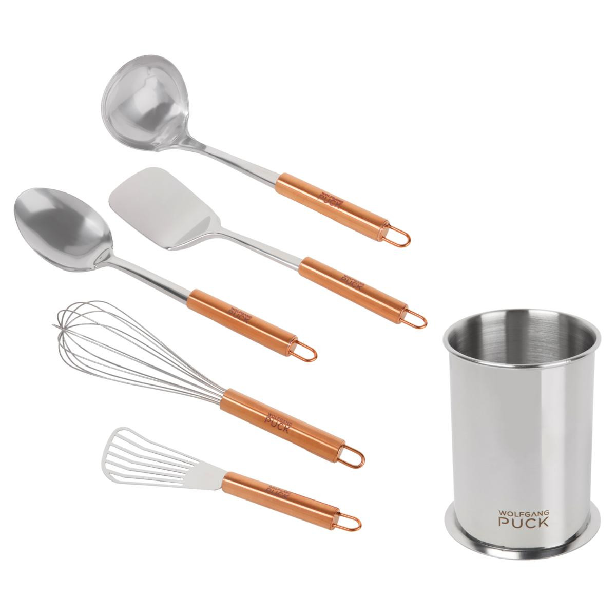 Wolfgang Puck 6-piece Stainless Steel Utensil Set with Canister

                 - 877-803 | HSN