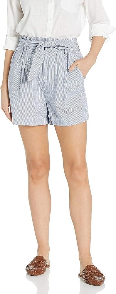 Goodthreads Women's Washed Linen Blend Paper Bag Waist Shorts | Amazon (US)