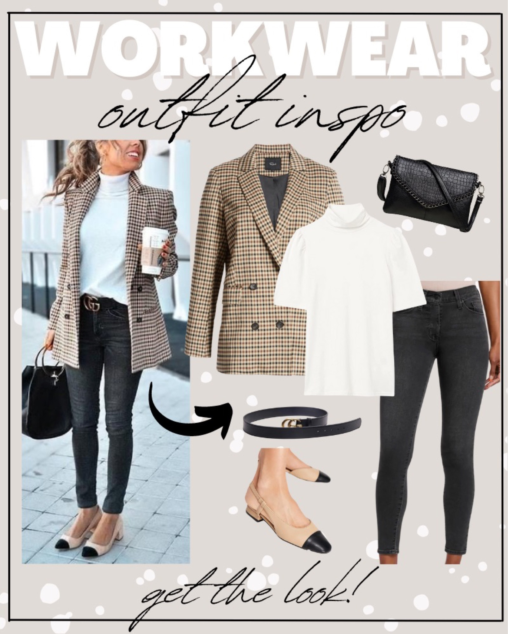 Work outfits teacher outfits workwear outfit plaid blazer with ivory white turtleneck and faded black skinny jeans with Gucci belt circle belt and sling back capped toe flats toe cap and black purse crossbody || budget friendly fashion style affordable fashion looks for less Amazon Madewell Nordstrom forever21 express loft #workwear #workoutfit #workoutfits #teacheroutfits #teacher #teacheroutfit #affordable #budget #outfitideas #cuteoutfit
.
.
.

teacher outfits, business casual, Work blazers, Work Wear, workwear, casual outfits, neutrals, street style, Midi skirt, Maxi Dress, Swimsuit, Bikini, Travel, skinny Jeans, Puffer Jackets, Concert Outfits, Cocktail Dresses, Sweater dress, Sweaters, cardigans Fleece Pullovers, hoodies, button-downs, Oversized Sweatshirts, Jeans, High Waisted Leggings, dresses, joggers, fall Fashion, winter fashion, leather jacket, Sherpa jackets, Deals, shacket, Plaid Shirt Jackets, lounge set, Date Night Outfits, Vacation outfits, Mom jeans, shorts, sunglasses, Romper, jumpsuit, Stanley cup tumbler, boots booties take over the knee, ankle boots, Chelsea boots, combat boots, pointed toe, chunky sole, heel, sneakers, slip on shoes, Nike, adidas, vans, dr. marten’s, ugg slippers, golden goose, sandals, high heels, loafers Birkenstocks, Target, Abercrombie and fitch, Amazon, Shein, Nordstrom, H&M, forever 21, forever21, Walmart, asos, Nordstrom rack, Nike, adidas, Vans, Quay, Tarte, Sephora

#LTKSeasonal #LTKworkwear #LTKFind