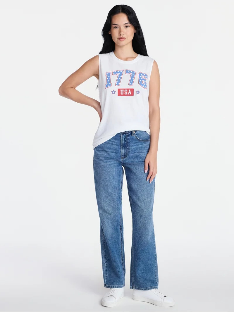 Americana Women's Seventy Six Stars Graphic Muscle Tank Top from Way to Celebrate, Sizes S-XXXL | Walmart (US)