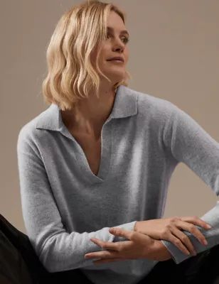 Pure Cashmere Collared Relaxed Jumper | Marks & Spencer (UK)