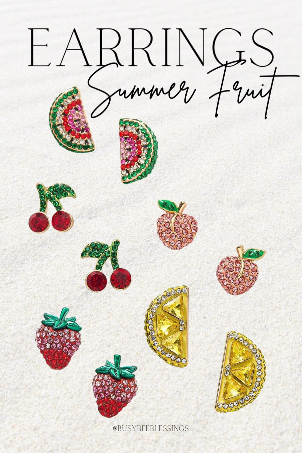 These playful summer fruit earrings will add a juicy burst of glimmering color to your earlobe. These delicate studs are vibrant and decorated with shimmering glass stones for sparkle. They would also be a fun Mother’s Day gift idea.

#LTKSeasonal #LTKbeauty #LTKGiftGuide