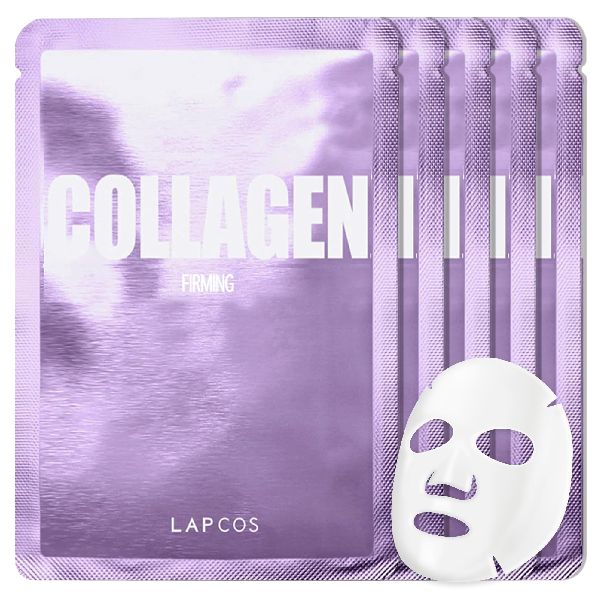 LAPCOS Collagen Sheet Mask, Firming Daily Face Mask with Collagen Peptides for Anti-Aging, Helps ... | Amazon (US)
