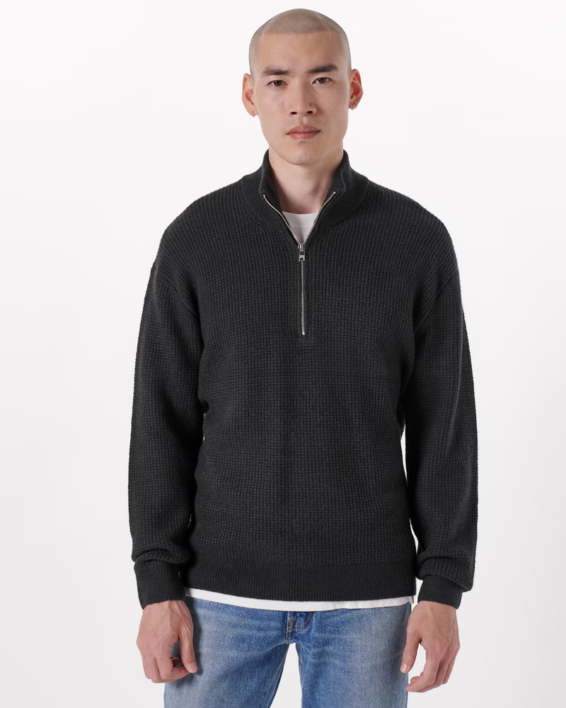 Men's Waffle Half-Zip Sweater | Men's | Abercrombie.com | Abercrombie & Fitch (US)