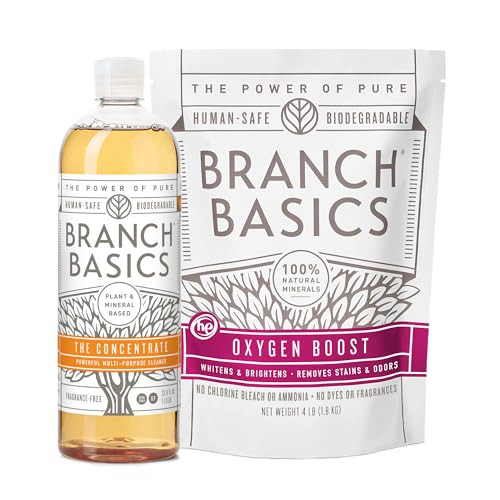 Branch Basics Concentrate + Oxygen Boost REFILL: Stain Remover and All Purpose Cleaner Duo | Bleach, Ammonia, Dye, and Fragrance Free (64 Loads, 33.8 oz Concentrate) | Amazon (US)