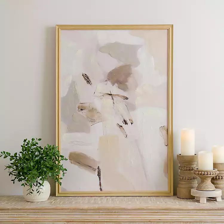 New! Neutral Abstract Patch Framed Art Print | Kirkland's Home