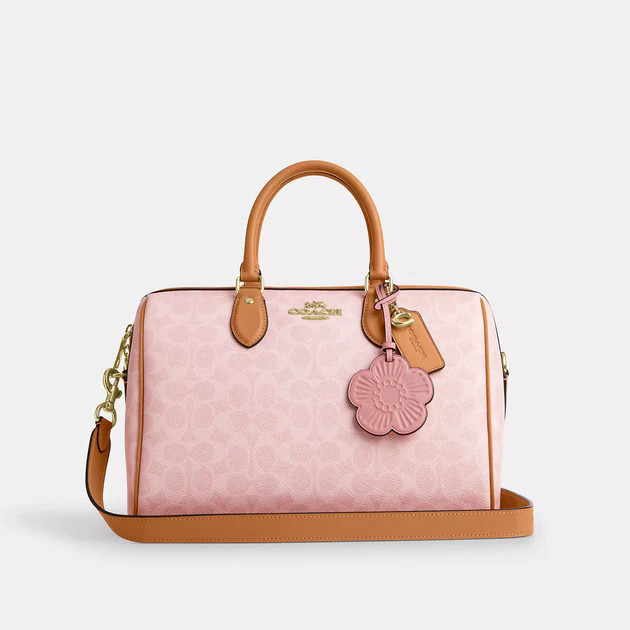 Coach Outlet Rowan Large Satchel Bag In Signature Canvas With Charms | Shop Simon