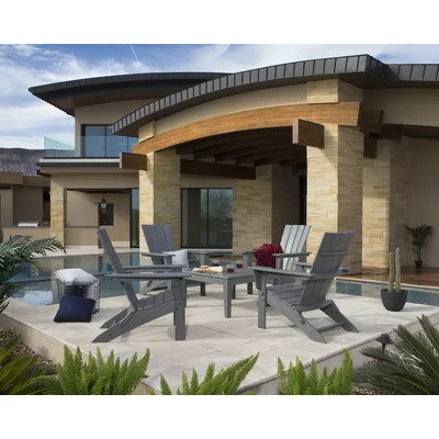 POLYWOOD Quattro Folding Chair 5-Piece Conversation Set | Wayfair North America