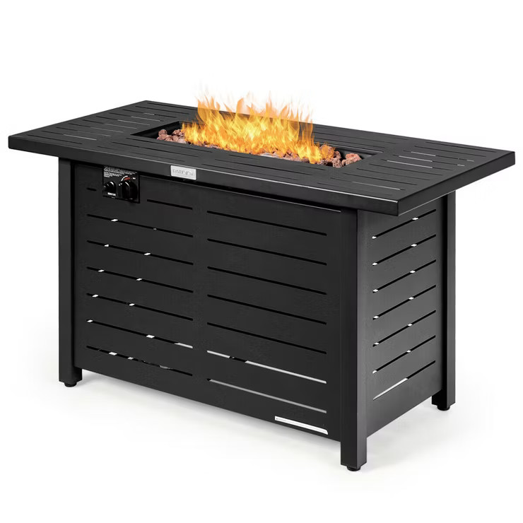 Costway 42'' Rectangular Propane Gas Fire Pit 60,000 Btu Heater Outdoor Table W/ Cover | Target