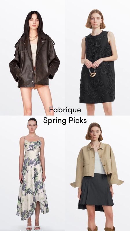 Spring picks from Fabrique! @fabrique.official

Use code HIJULIA for 12% off and free shipping!

-Leather moto jacket
-Black mini dress with floral appliqués
-Floral midi dress
-Tan canvas jacket

#ad 


#LTKworkwear #LTKstyletip #LTKSeasonal