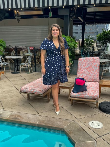 Gotta love this polka dot spring work dress 🙌🏻 

Fits tts and it’s long enough for even tall girlies (I’m 5’9”) 

Currently 25% off but if you’re seeing this after the sale is over use code KATHERINEJS10 for $10 off your purchase of $100+

Womens business professional workwear and business casual workwear and office outfits midsize outfit midsize style 

#LTKWorkwear #LTKMidsize #LTKSaleAlert