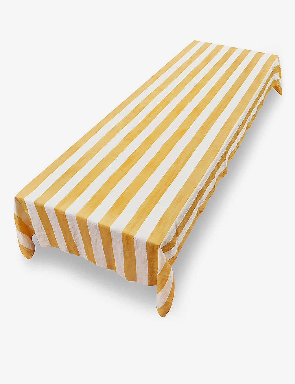 Stripe linen tablecloth 165cm x 380cm | Selfridges