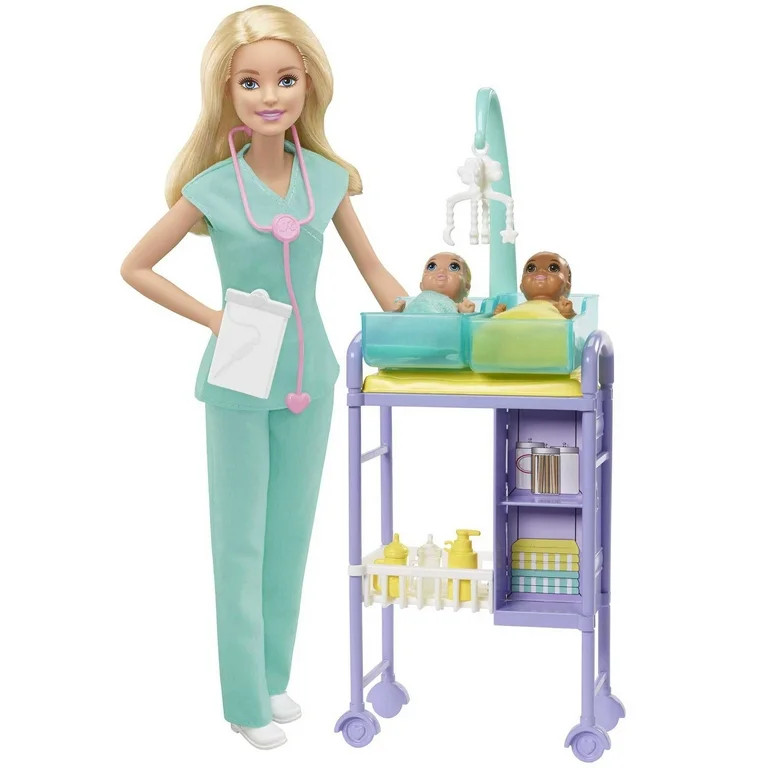 Barbie Careers Baby Doctor Playset with Blonde Fashion Doll, 2 Baby Dolls, Furniture & Accessorie... | Walmart (US)