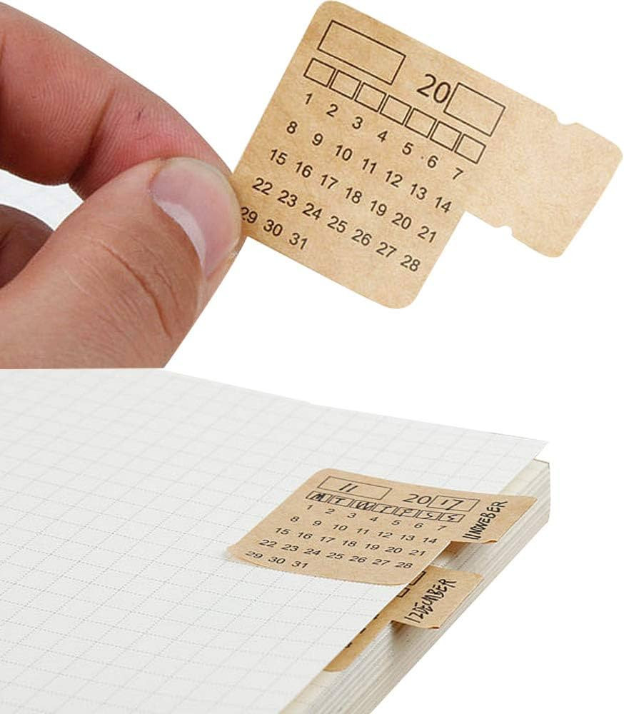 30 Pcs Calendar Stickers for Planners Self Adhesive Index Tabs Monthly Index Dividers Bullet Jour... | Amazon (US)