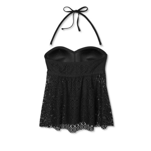 Women's Crochet Flyaway Tankini - Kona Sol™ Black | Target