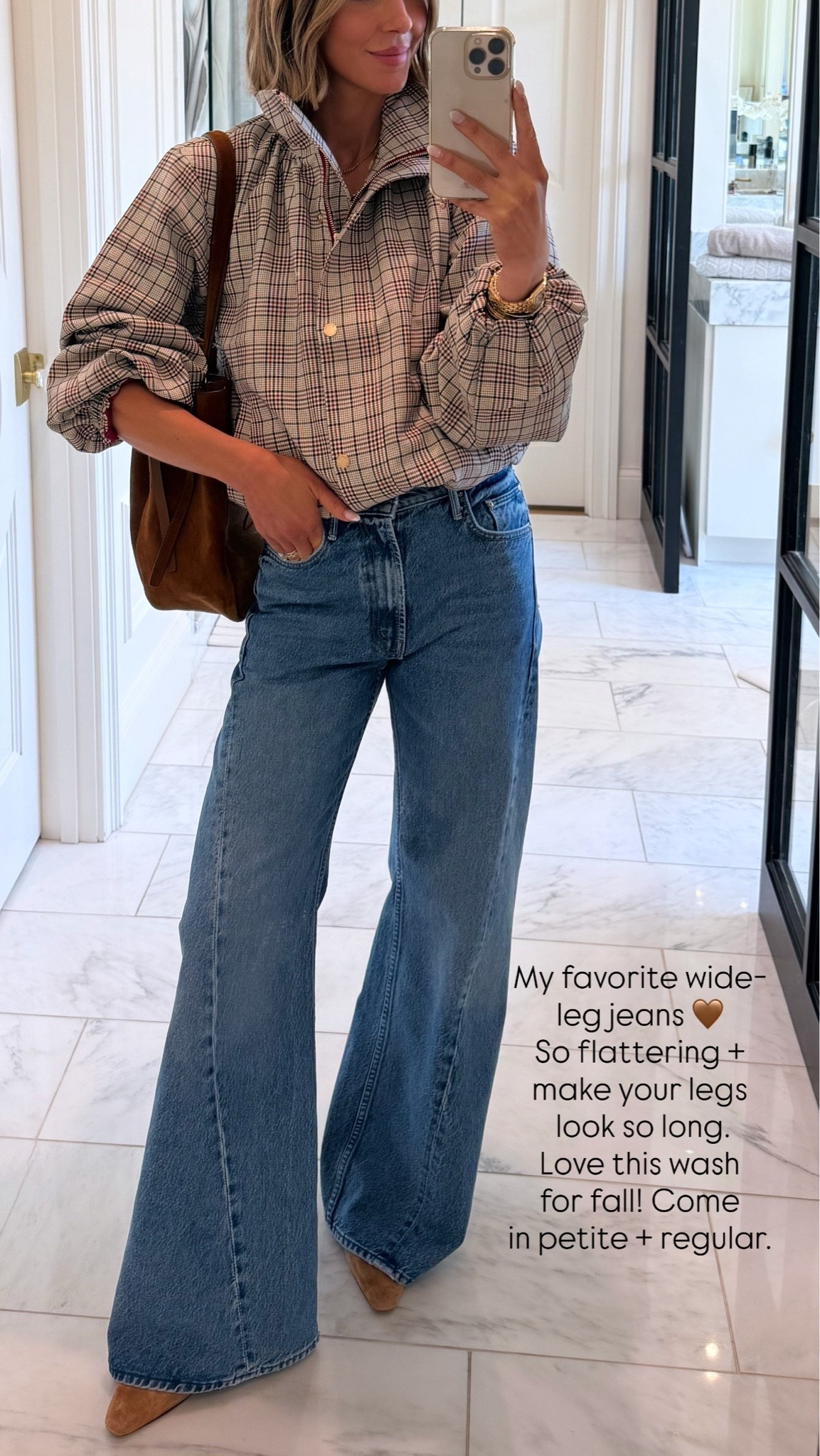 Wide leg mother jeans back in stock just in time for fall! I suggest sizing down one size - I'm 5'7 for reference wearing size 25 in regular 

#LTKSaleAlert #LTKU
