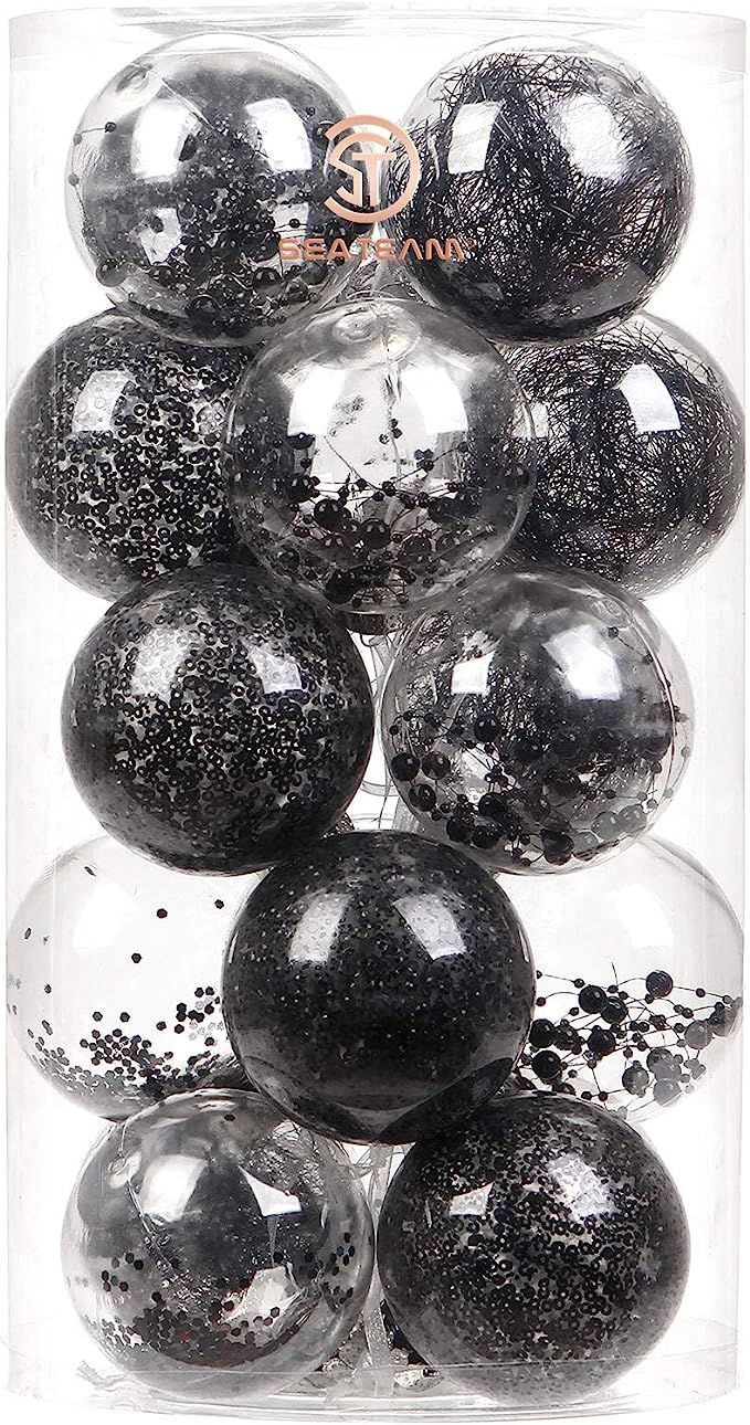Sea Team 80mm/3.15" Shatterproof Clear Plastic Christmas Ball Ornaments Decorative Xmas Balls Bau... | Amazon (US)