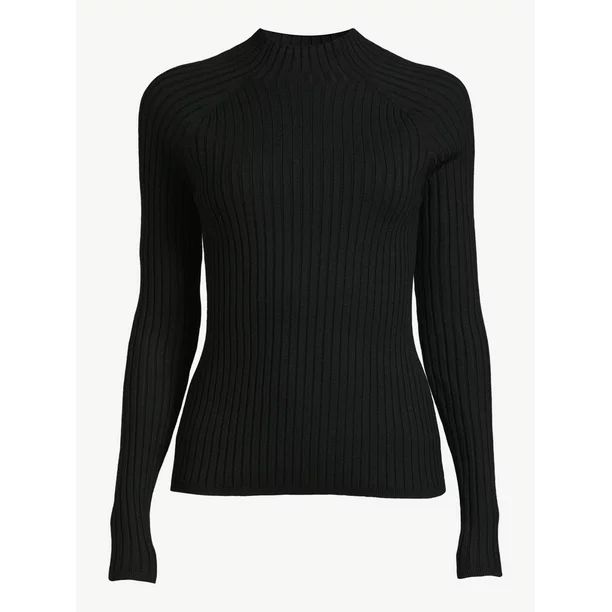 Scoop Women's Flat Rib Turtleneck Sweater - Walmart.com | Walmart (US)