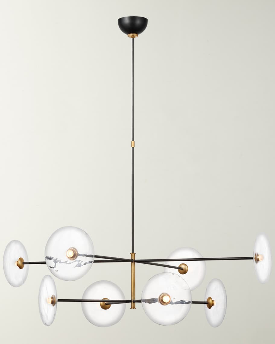 Visual Comfort Signature Calvino X-Large Radial Chandelier In Aged Iron And Hand-Rubbed Antique B... | Horchow