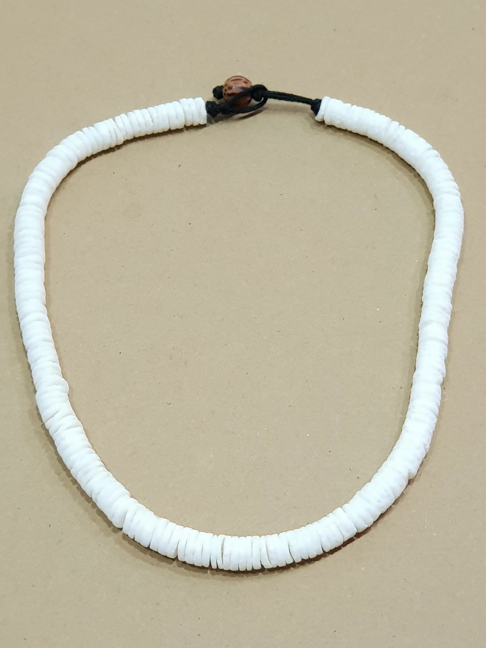 Puka Shell Necklace 8mm • 18" (45cm) • Wood Bead + Cotton Cord Closure • Bantayan Edition | Etsy (Global)