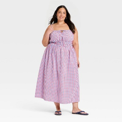 Women's Maxi Sundress - Universal Thread™ Multicolor Gingham XXL | Target
