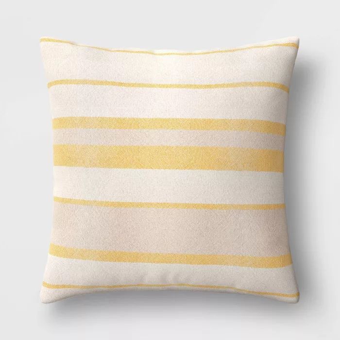 Oversized Woven Striped Throw Pillow Neutral/Yellow - Threshold™ | Target