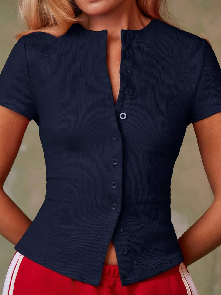 Ath\u00eeral Women's Casual Solid Color Short Sleeve Cardigan | SHEIN