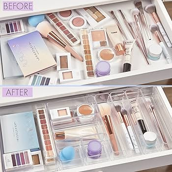 STORi SimpleSort 10-Piece Stackable Clear Drawer Organizer Set | Multi-size Trays | Makeup Vanity... | Amazon (US)