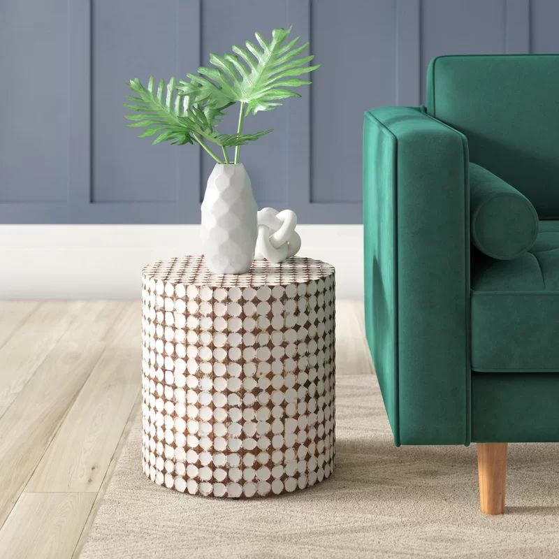 Kathline Solid Wood Drum End Table | Wayfair North America