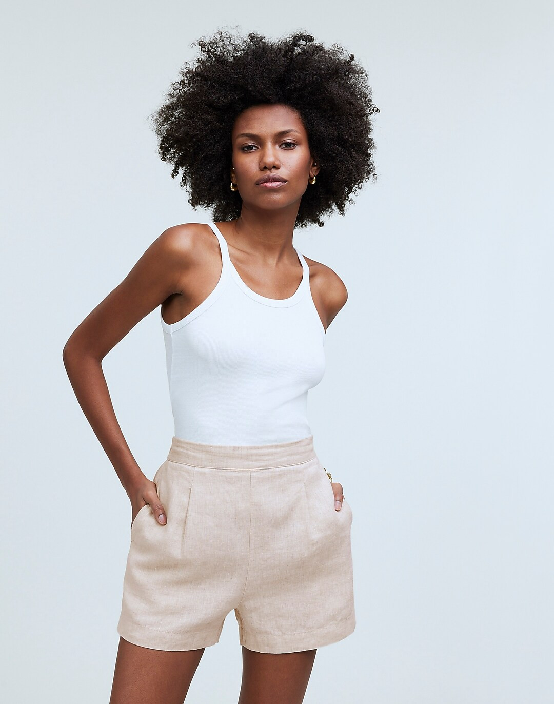 Clean Pull-On Shorts in 100% Linen | Madewell